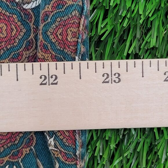 Vintage Boho Hippie Button Shirt Medium 23x28 Green - Picture 5 of 12